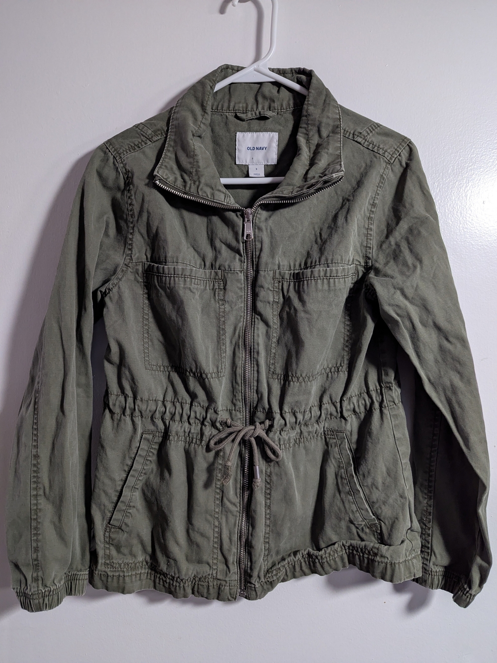 Old Navy Olive Utility Drawstring Jacket - Women